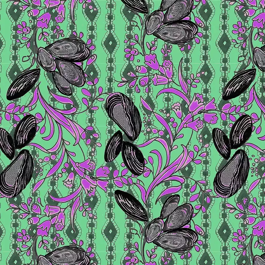 Green & violet composition
